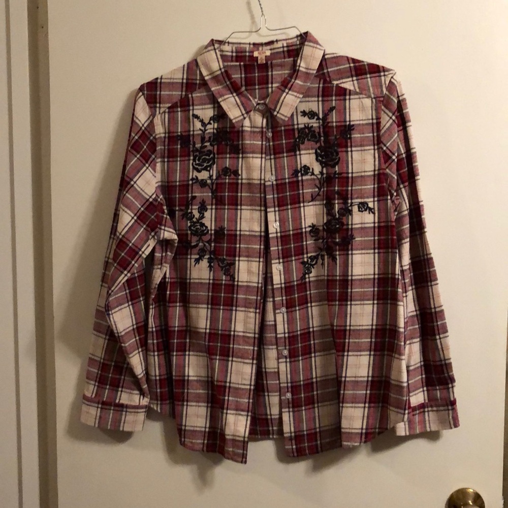 Reba Button Up Plaid Shirt